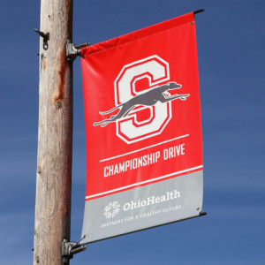 Championship Drive banners at Shelby High School