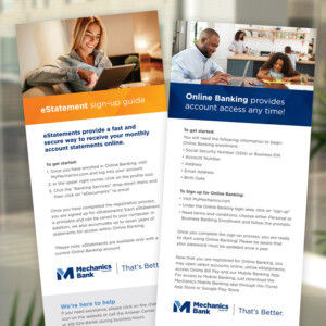 Mechanics Bank online banking rack cards